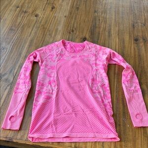 lululemon athletica Pink Seamless Long Sleeve Athletic Top